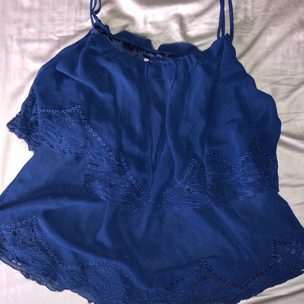 Alythea Blue Embroidered Top